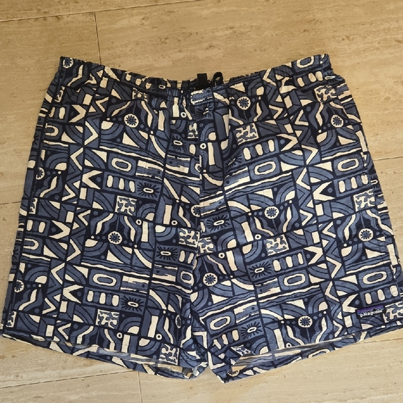 Patagonia Other - Patagonia Netplus Shells Blue Design Print Swim Trunks